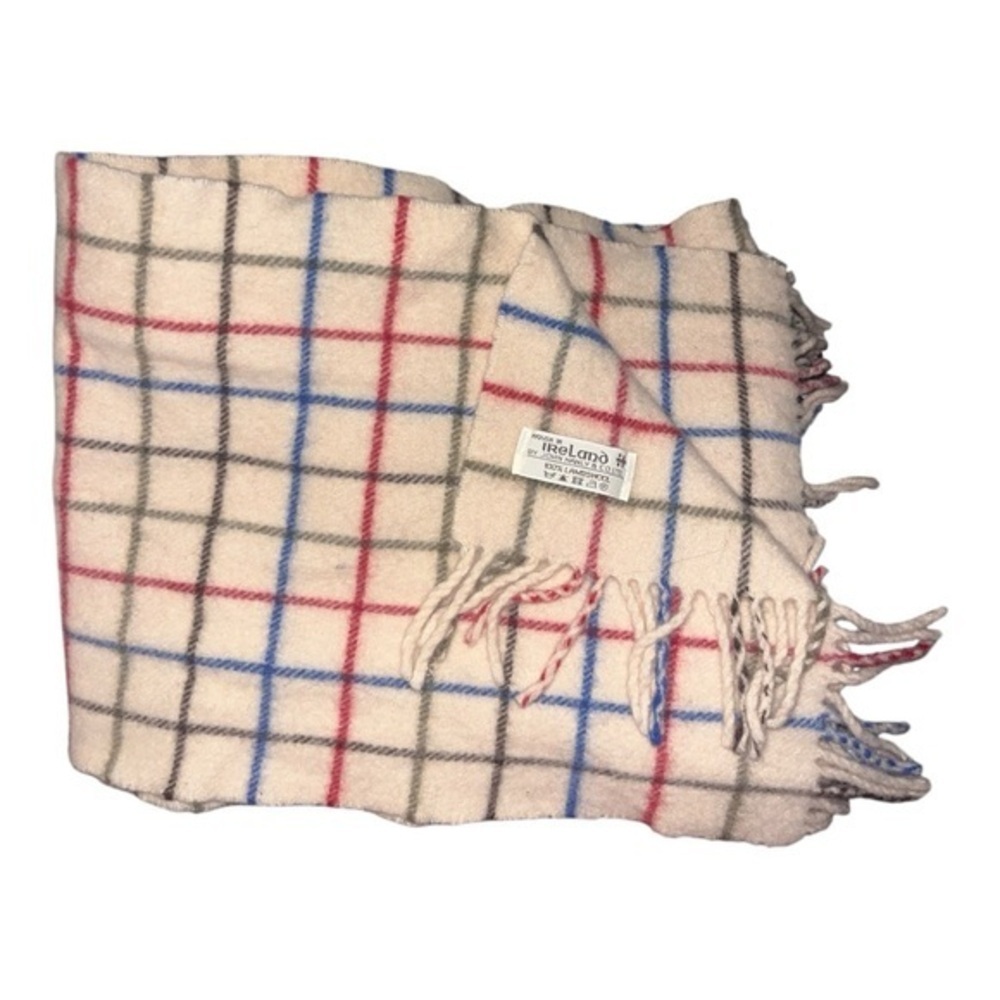Ireland Wool scarf with Red and Blue lamswool by John Hanly